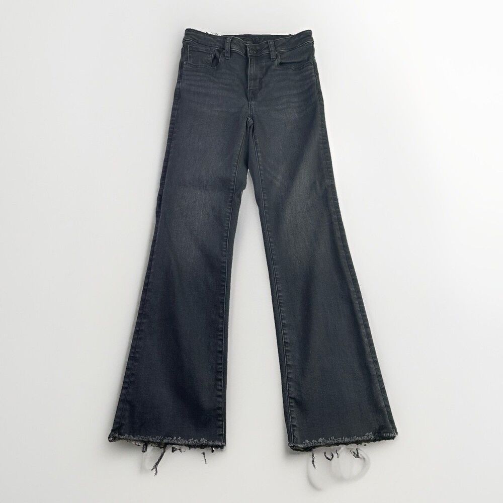 American Eagle High Rise Kick Boot Crop Jeans Women’s 2 Long Black Next Level